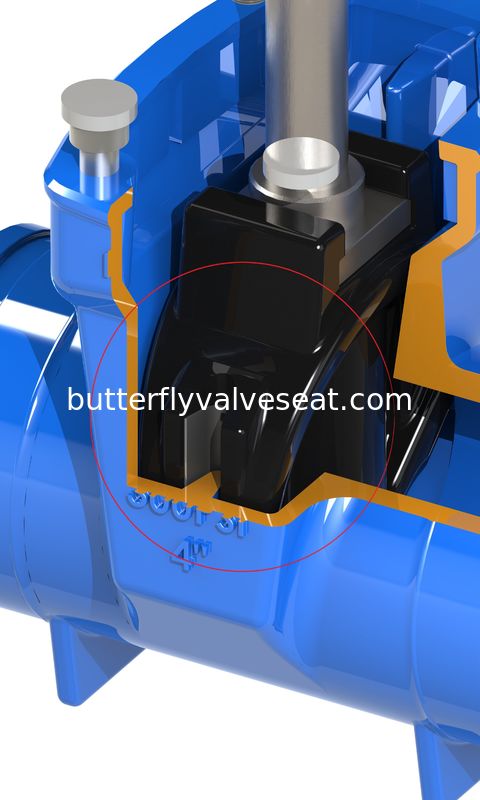 EPDM / NBR Rubber Wedge Flapper Valve Seat , Resilient Seated Gate Butterfly Valve Seat