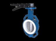 Wafer Type Seat Butterfly Valve High Performance PTFE + FKM Material Custom Color